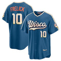 Milwaukee Brewers #10 Sal Frelick Mineral Blue Jereymy 2026 City Connect Stadium Jersey