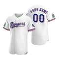 Custom Texas Rangers White Jereymy Stitched Flex Base 2020 Home Jersey