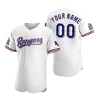 Custom Texas Rangers White Jereymy Stitched Flex Base 2020 Home Jersey