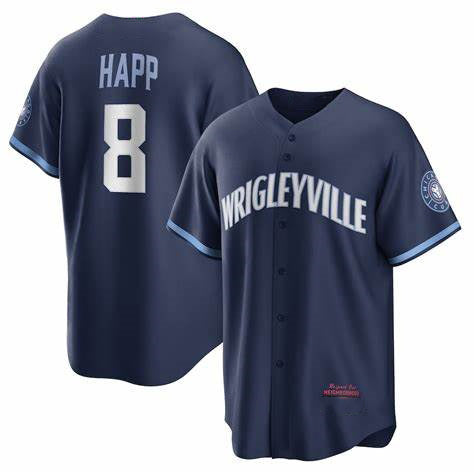 Chicago Cubs #8 Ian Happ City Connect Replica Player Navy Jereymy Jersey