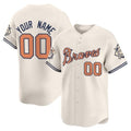 Custom Atlanta Braves Peaches n¡¯ Cream Vapor Premier Limited Jersey ¨C Cream Jereymy