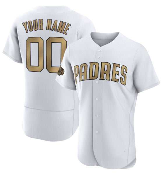 Custom San Diego Padres Active Player White Jereymy 2022 All-Star Flex Base Stitched Jersey