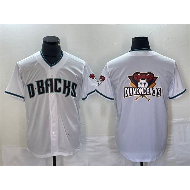 Arizona Diamondbacks White Jereymy Team Big Logo Cool Base Stitched Jersey 2