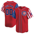 Custom Chicago Cubs 2024 Independence Day Vapor Premier Limited Jersey ¨C Red Jereymy