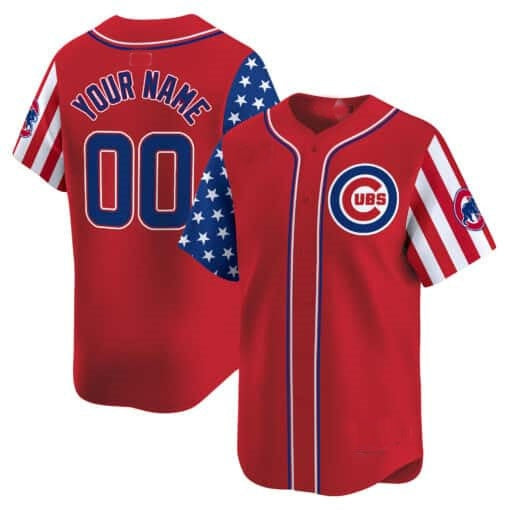 Custom Chicago Cubs 2024 Independence Day Vapor Premier Limited Jersey ¨C Red Jereymy