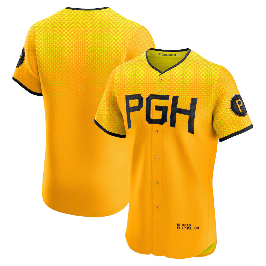 Pittsburgh Pirates Gold Jereymy City Connect Elite Jersey