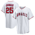 Los Angeles Angels #25 Travis d'Arnaud White Jereymy Home Replica Jersey