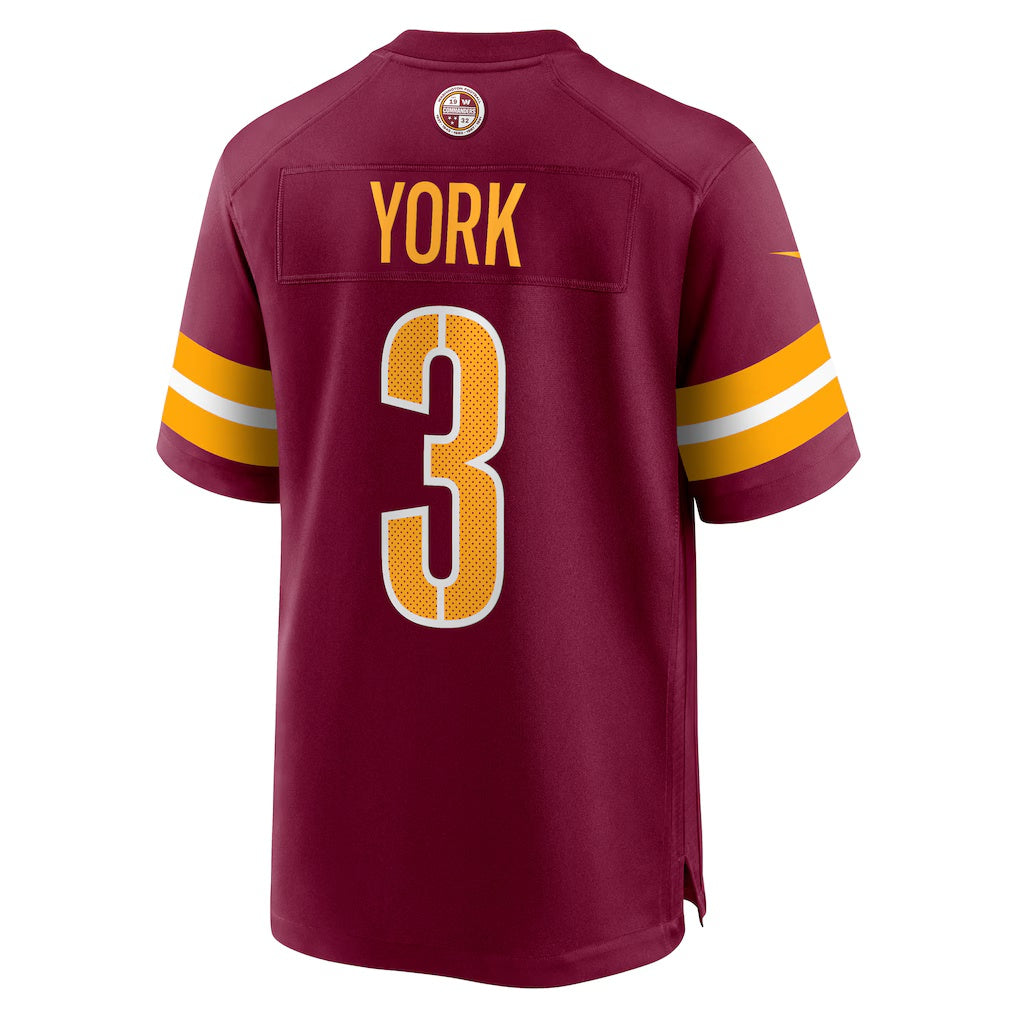 W.Commanders #3 Cade York Burgundy Jereymy Game Jersey