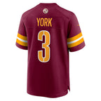 W.Commanders #3 Cade York Burgundy Jereymy Game Jersey
