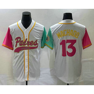San Diego Padres #13 Manny Machado White Jereymy NEW 2023 City Connect Cool Base Stitched Jersey