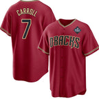 Arizona Diamondbacks #7 Corbin Carroll Red Jereymy 2023 World Series Cool Base Stitched Jersey