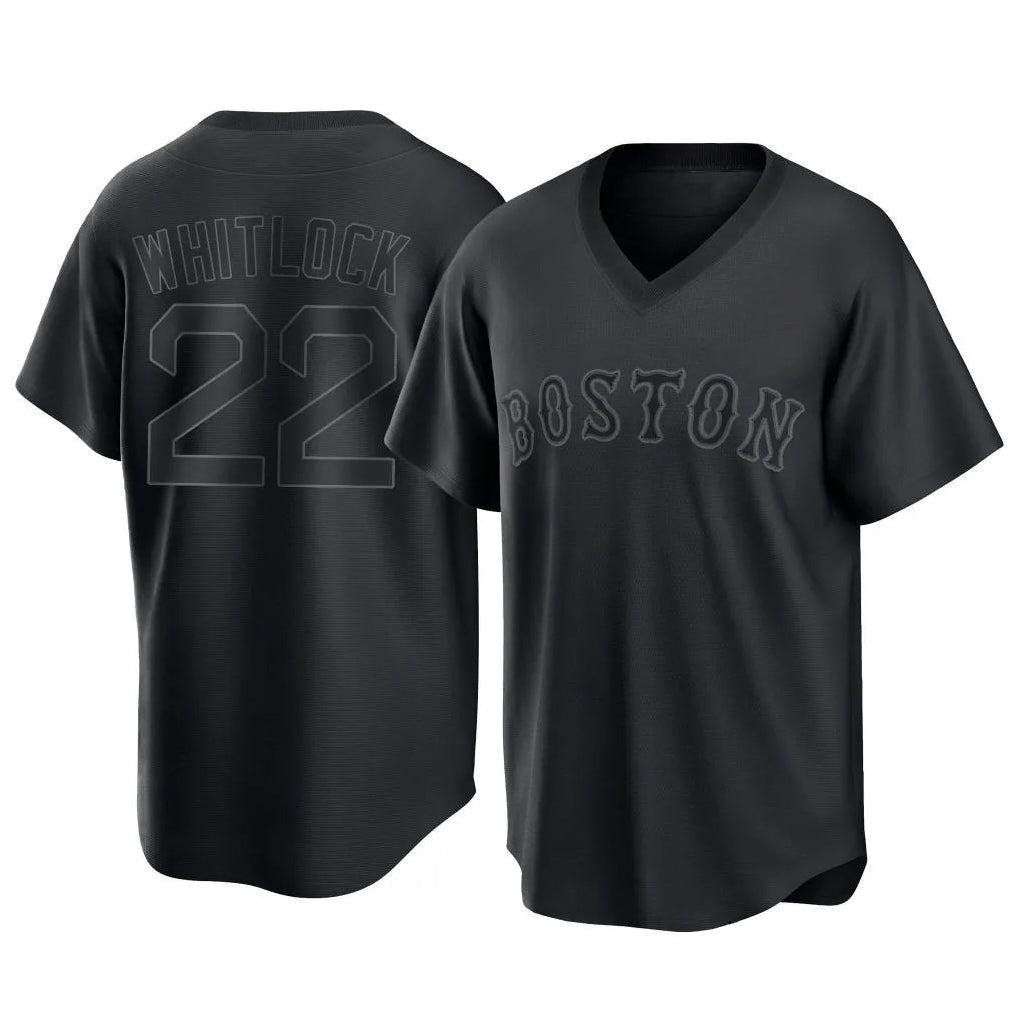 Boston Red Sox #22 Garrett Whitlock Player Black Jereymy T-shirt Home Game Stitched Jerseys
