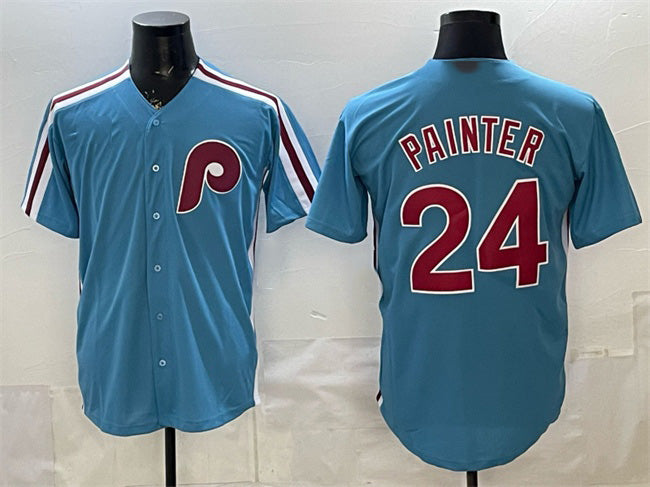 Philadelphia Phillies #24 Andrew Painter Blue Jereymy Cool Base Stitched Jersey
