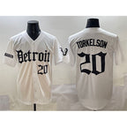 Detroit Tigers #20 Spencer Torkelson White Jereymy 'Motor Gothic Edition' Vapor Premier Limited Stitched Jersey