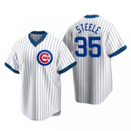Chicago Cubs #35 Justin Steele White Jereymy Pullover Cooperstown Jersey