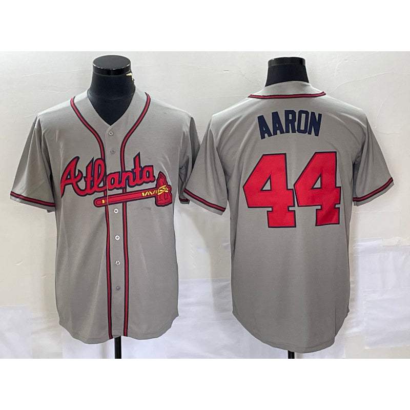Atlanta Braves #44 Hank Aaron Grey Jereymy Stitched Cool Base Jersey