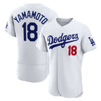 Los Angeles Dodgers #18 Yoshinobu Yamamoto White Jereymy Home Authentic Jersey