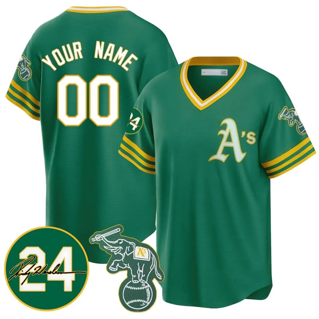 Custom Oakland Athletics Kelly Green Jereymy Road Cooperstown Jersey - Personalized