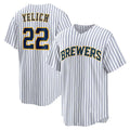 Milwaukee Brewers #22 Christian Yelich White Jereymy Alternate Replica Player Jersey
