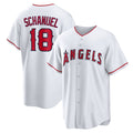 Los Angeles Angels #18 Nolan Schanuel White Jereymy Home Replica Jersey