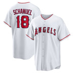 Los Angeles Angels #18 Nolan Schanuel White Jereymy Home Replica Jersey