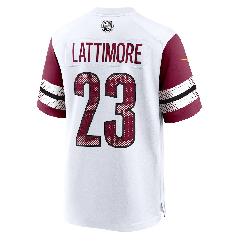 W.Commanders #23 Marshon Lattimore White Jereymy Game Jersey
