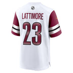W.Commanders #23 Marshon Lattimore White Jereymy Game Jersey