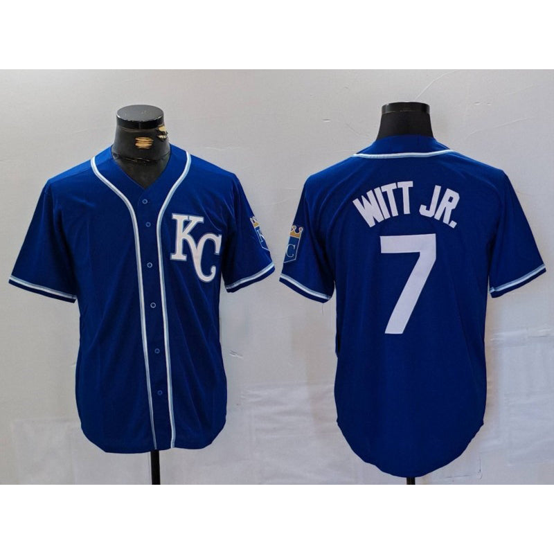 Kansas City Royals #7 Bobby Witt Jr Royal Jereymy Cool Base Stitched Jersey