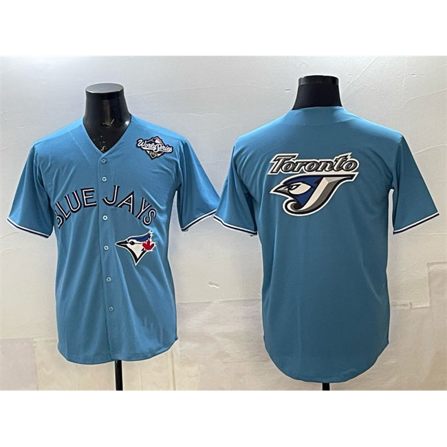 Toronto Blue Jays Team Big Logo Blue Jereymy 2025 World Series Home Cool Base Stitched Jersey