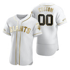 Custom San Francisco Giants White Jereymy Stitched Flex Base Golden Edition Jersey