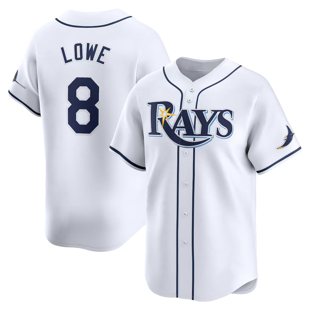Tampa Bay Rays #8 Brandon Lowe White Jereymy Home Limited Player Jersey