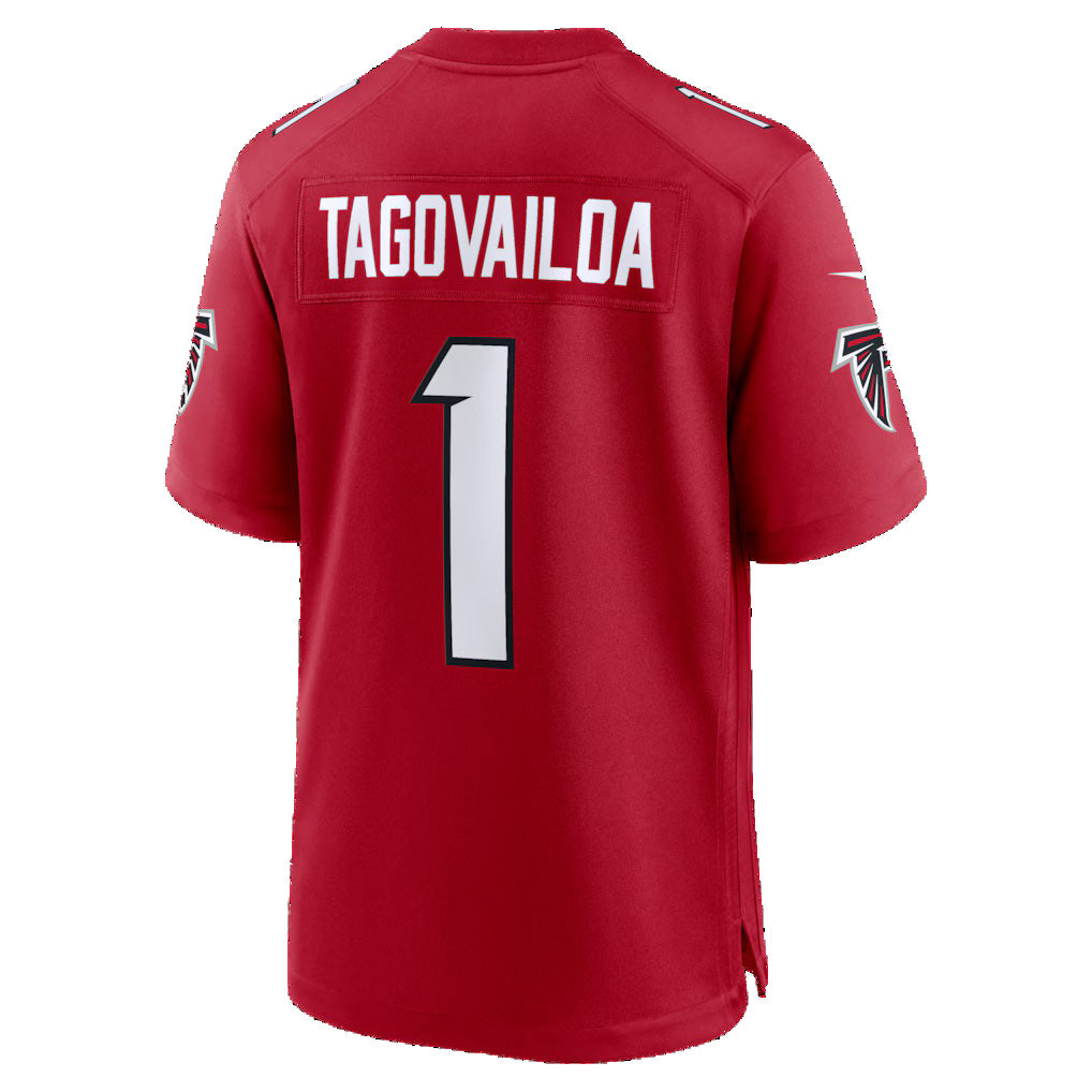 A.Falcons #1 Tua Tagovailoa Red Jereymy Game Jersey