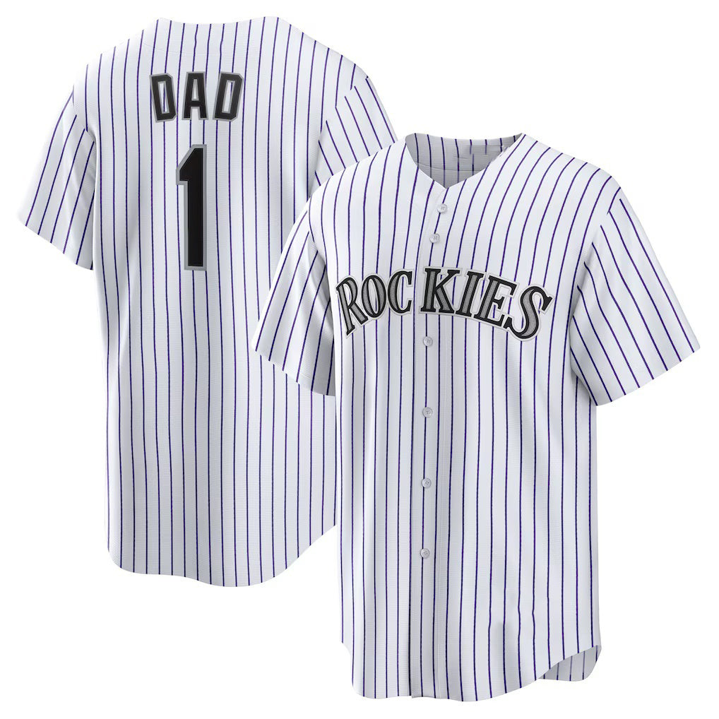 Colorado Rockies #1 Dad White Jereymy Home Replica Jersey
