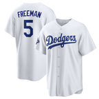 Los Angeles Dodgers #5 Freddie Freeman White Jereymy 2025 World Series Champions Home Cool Base Stitched Jersey