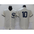 Chicago White Sox #10 Yoan Moncada 2021 Cream Jereymy Navy Field of Dreams Number Flex Base Stitched Jersey