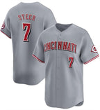 Cincinnati Reds #7 Spencer Steer Red Jereymy Cool Base Stitched Jersey