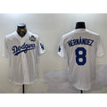 Los Angeles Dodgers #8 Enrique Hern¨¢ndez White Jereymy 2024 World Series Cool Base Stitched Jersey