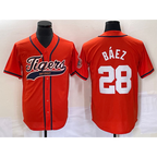 Detroit Tigers #28 Javier B¨¢ez Orange Jereymy Cool Base Stitched Jersey
