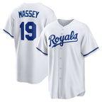Kansas City Royals #19 Michael Massey White Jereymy Home Replica Jersey