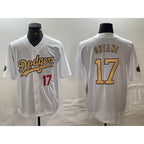 Los Angeles Dodgers #17 Shohei Ohtani Number White Jereymy 2022 All Star Stitched Cool Base Jersey 2