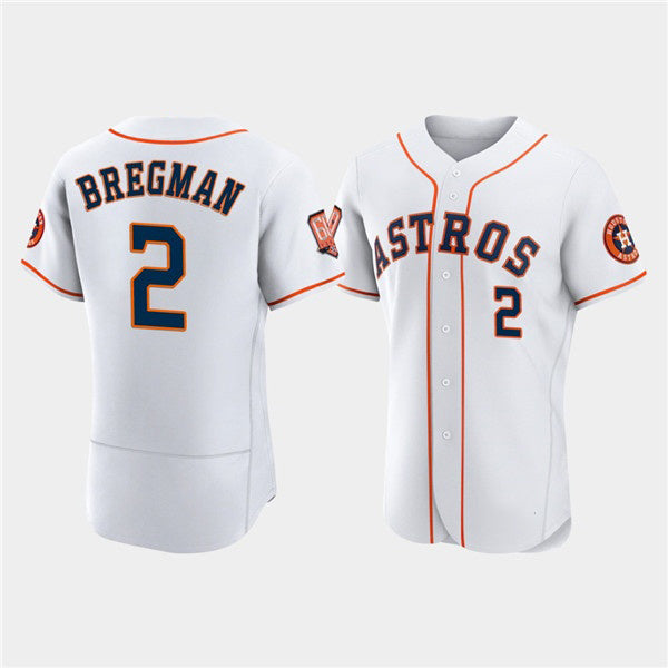 Houston Astros #2 Jose Altuve White Jereymy 60th Anniversary Flex Base Stitched Jersey
