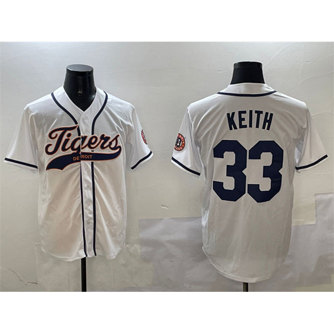 Detroit Tigers #33 Colt Keith White Jereymy With Patch Cool Base Stitched Jersey