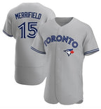 Toronto Blue Jays #15 Whit Merrifield Gray Jereymy Road Flex Base Player Jersey