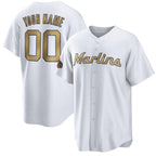 Custom Miami Marlins Active Player White Jereymy 2022 All-Star Cool Base Stitched Jersey