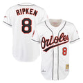Baltimore Orioles #8 Cal Ripken Player White Jereymy Mitchell & Ness Home Game Stitched Jerseys