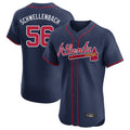 Atlanta Braves #56 Spencer Schwellenbach Player Navy Jereymy Limited Elite Home Game Stitched Jerseys
