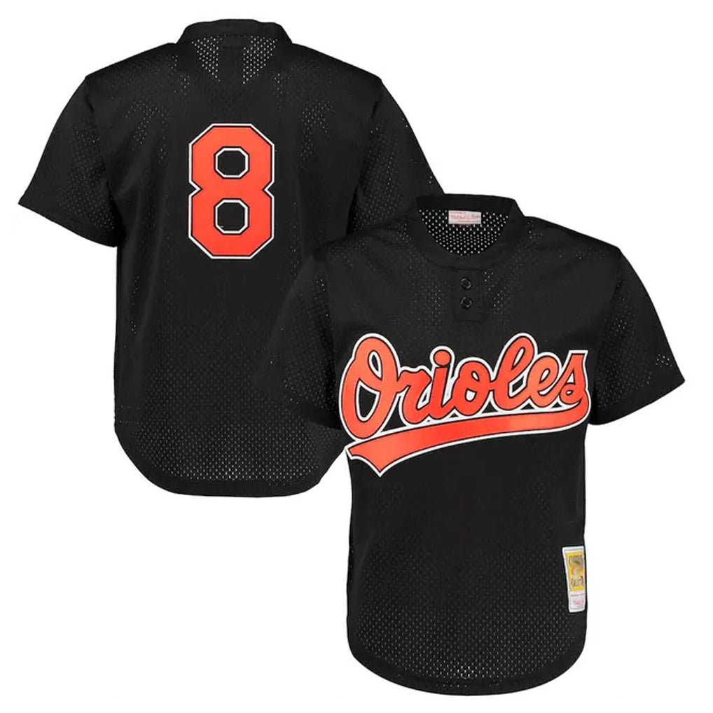 Baltimore Orioles #8 Cal Ripken Player Black Jereymy Mitchell & Ness 1997 Cooperstown Mesh Game Stitched Jerseys