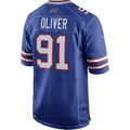 B.Bills #91 Ed Oliver Royal Jereymy Team Game Player Jersey