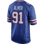 B.Bills #91 Ed Oliver Royal Jereymy Team Game Player Jersey