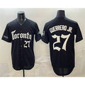 Toronto Blue Jays #27 Vladimir Guerrero Jr Black Jereymy Gothic North Edition Limited Stitched Jersey